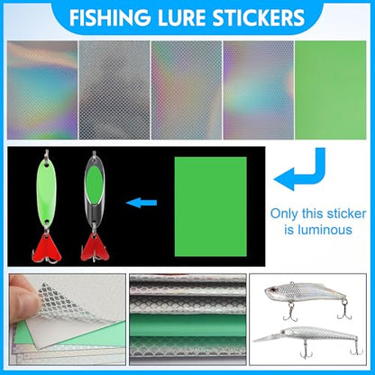 Unpainted Fishing Lures DIY Minnow Kit - 280/363pcs Blank Hard Crankbait Set Pliers Scissors,Treble Hooks,Split Rings,Stickers,3D Eyes for Making Lures DIY Fishing Tackle Kit - color: 280pcs kit
