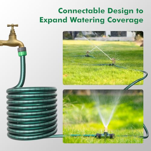 RESTMO Sprinkler Stake 6 Pack Zinc Alloy Lawn Sprinkler Spike Base | Flow-Thru Sprinkler Base for Yard & Garden Irrigation, Stable & Durable, Bright Green Glitter, Sprinklers 3/4"NH Compatible - size: 6 Pack