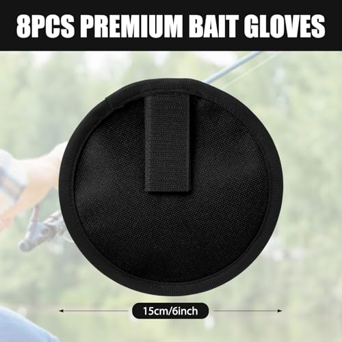 8 Pack Fishing Lure Covers，Lure Wraps for Fishing Rod，Fishing Hook Bait Covers - color: black