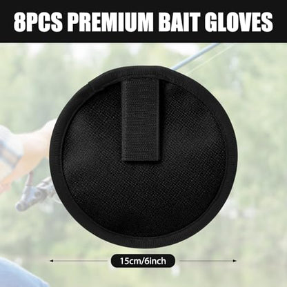 8 Pack Fishing Lure Covers，Lure Wraps for Fishing Rod，Fishing Hook Bait Covers - color: black