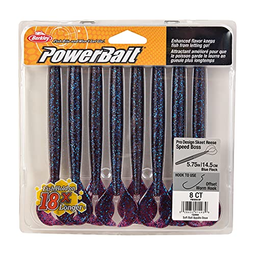 Berkley PowerBait Speed Boss Fishing Soft Bait - color: Blue Fleck, size: 5 3/4"