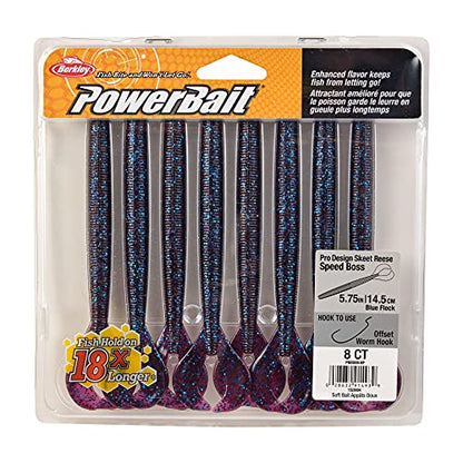 Berkley PowerBait Speed Boss Fishing Soft Bait - color: Blue Fleck, size: 5 3/4"