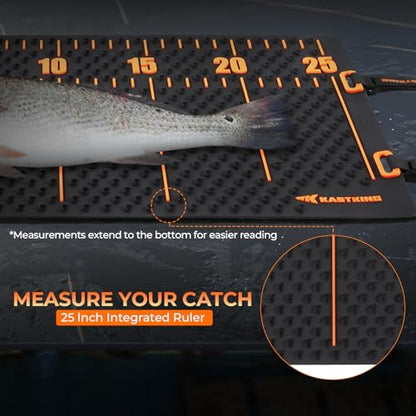 KastKing EZ Fillet Fish Fillet Mat, Anti-slip Texture With 25" Integrated Ruler, Extended Dimensions, Easy to Clean Material, Portable Storage, Fish Cutting Board - style: B:Fish Fillet Mat Set