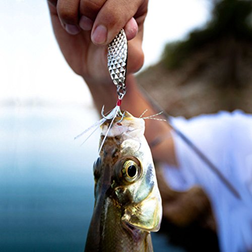 Sougayilang Fishing Spoons Hard Fishing Lures Treble Hooks Salmon Bass Metal Fishing Lure Baits 1/2 OZ - color: MIX 6pcs