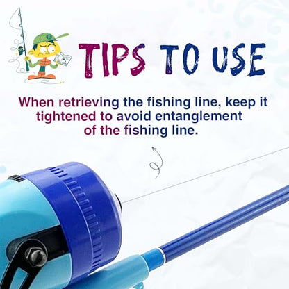 Kids Fishing Pole, Telescopic Fishing Rod, Toddler Collapsible Fishing Rod and Reel Combo with Tackle Box, Fishing Line, Bobber, and Soft Lures for Boy, Girl, Youth, Beginner, Over 4 Years Old - color: blue+pink
