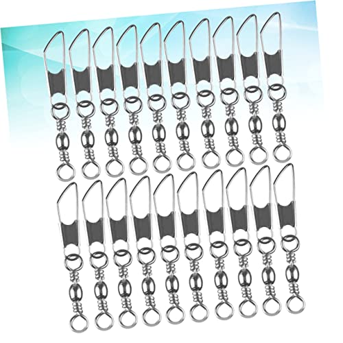 30pcs Rolling Resistance Swivel Fishing Hook Line Connector Fishing Rolling swivels Fishing Swivel Connector connectix Fishing Rolling Connector Stainless Steel to Rotate Ring - size: 16#