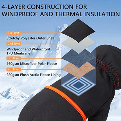 BASSDASH WinteFlex Insulated Ice Fishing Mittens Cold Weather Fingerless Gloves Water Resistant for Men Women Hunting - color: Black, size: Medium