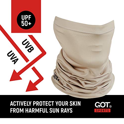 UPF 50+ Fishing Neck Gaiter - UV Face Mask Sun Protection for Men Women | Moisture-Wicking, Quick-Drying, Built-in SPF, UVA/UVB Blocking, Hunting Camo Design, Versatile Headwear - color: Desert Sand