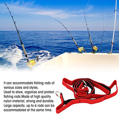 Fishing Rod Strap, Wall Ceiling Fishing Rod Rack Strap Webbing Fishing Pole Overhead Wall Mount Holder Organizer for Fishing Rod Storage