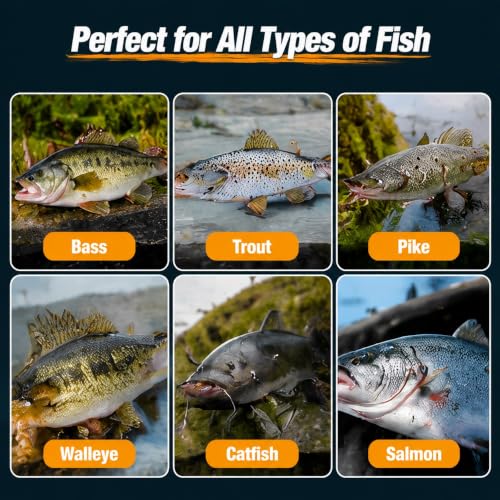 47.2in Fish Measuring Board, Waterproof PVC Ruler with 90° Bump Board | Portable fish ruler for accurate measuring. Ideal for bass, trout and pike on boats, kayaks, coolers and docks.