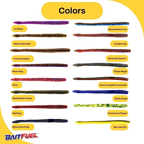 BAITFUEL Finesse Worm - color: Green Pumpkin