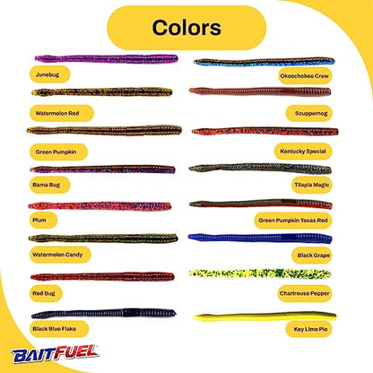 BAITFUEL Finesse Worm - color: Green Pumpkin