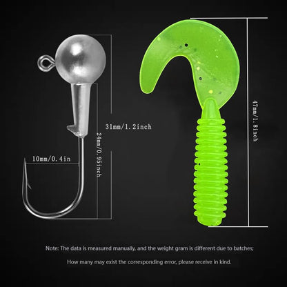 Fishing Lures Tackle Bait Kit Set - Comprehensive Fishing Lures Kit for Trout Bass Salmon - Includes Plastic Shrimp, Worm Bait, Spoon, and Crankbait Jigs