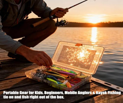 Elite Bass Fishing Tackle Box Kit - All-in-One Lure Set | Fully loaded with zero junk fillers. Premium Gear Gift for beginners, teens, Men, Dad, Weekend & Progressive Anglers - color: 75Pcs - Fishing Starter Kit (TEENS & Beginners)