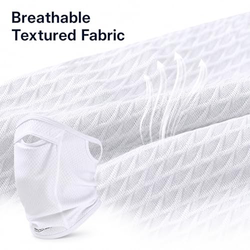 Sun Protection Face Mask with Neck Cover, Cooling Breathable Ear Loop Neck Gaiter for Fishing Cycling Running - color: White