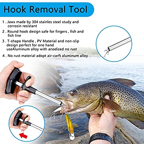 Hungdao 7 Pcs Fishing Backpack with Fishing Tool Kit Fish Gear Pliers Equipment Include Hook Remover Backpack Pliers Kit Scale Gripper Weigh Separator Fish Gifts for Men Women - color: Army Green