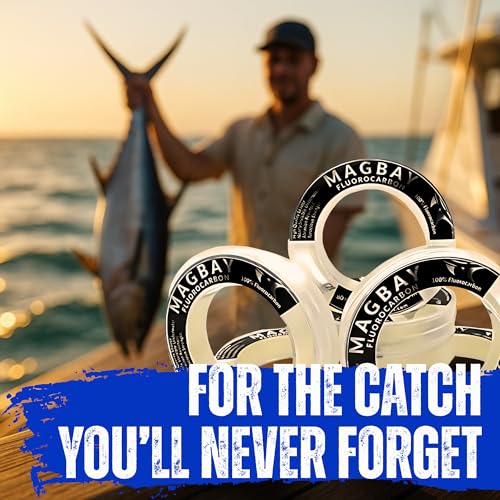 MagBay Lures 100% Pure Fluorocarbon Leader Line - Saltwater & Freshwater Invisible Fluorocarbon Fishing Leader Line, Strong Performance 150, 130, 100, 80, 60 & 40 lbs 33 Yard - size: 100lbs