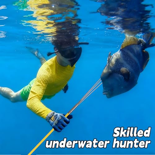 Hawaiian Sling Fishing Spear Set 6ft Fiberglass Travel Pole Spears 3 Prong Paralyzer Hand Spear Fishing Pole Harpoon Spear Fishing Equipment Spearfishing Gear for Snorkeling, Freedivng, Scuba Diving