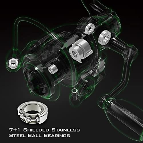 KastKing Spartacus II Spinning Reel – Sealed Carbon Fiber 22LBs Max Drag – 7+1 Stainless BB for Saltwater&Freshwater – 5.2:1 Gear Ratio – Size 500&1000 Perfect for Ice Fishing - size: 4000