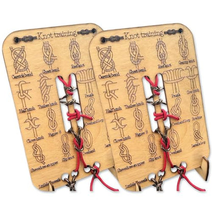 Learn Knot Training Board with Rope Learning Knot Tying Kit Learn to Tie Knots Kit for Adults Beginner How to Knot Advised Fishing Backpacking Hiking Outdoor Camping Gear Knots Game Cards Guide - color: 2PC