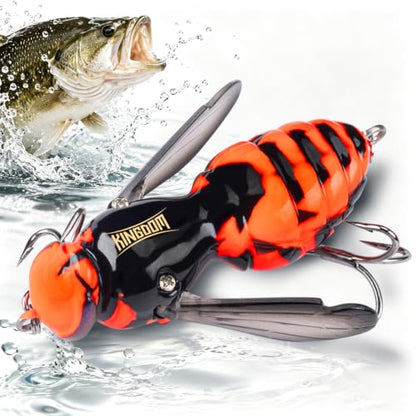 Kingdom Wasp Crawl Bait Insect Bionic Floating Fishing Lures Swimbaits Hard Artificial Baits Lure Freshwater and Saltwater Bass Carp Pike Walleye Fishing ABS Material Carbon Steel Three Book Hook - color: 04, size: 4.2g