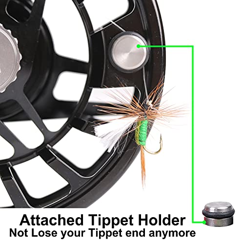 Maxcatch AVID PRO Fly Fishing Reel with CNC-machined Aluminum Body Super Large Arbor Design-3/5, 5/7, 7/9, 9/11 Weights - color: Black, size: 9/11wt