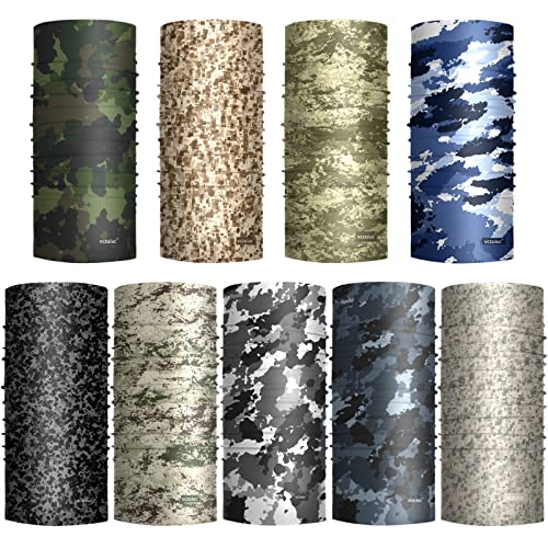 VCZUIUC Neck Gaiter Face Cover Mask Balaclava for Men and Women - color: 9pcs Camo-5, size: One Size