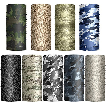 VCZUIUC Neck Gaiter Face Cover Mask Balaclava for Men and Women - color: 9pcs Camo-5, size: One Size