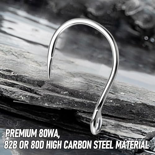 Alwonder Fishing Circle Hooks 5X Strong Catfish Octopus Livebait Hooks, High Carbon Steel Welded Fishing Hook Jigging Replacement Hook for Freshwater Saltwater Trolling Tackle Tuna, Marlin, Wahoo - size: #3/0 - 10 Pack