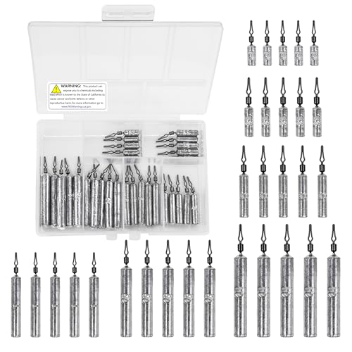 Fishing Weights Sinkers Set, 30/27/45pcs Drop Shot Fishing Weight for Saltwater Freshwater Bass Fish - size: 1/4oz(7g)-30 PCS