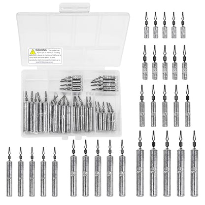 Fishing Weights Sinkers Set, 30/27/45pcs Drop Shot Fishing Weight for Saltwater Freshwater Bass Fish - size: 3/16oz(5g)-30 PCS