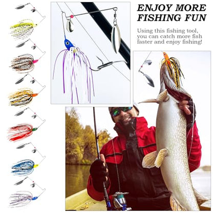 Bass Spinner Baits Fishing Lures | Spinner Baits for Bass Fishing Hard Metal Buzzbait jigs with Skirt for bass pike trout salmon Lures Spinnerbait Swimbait