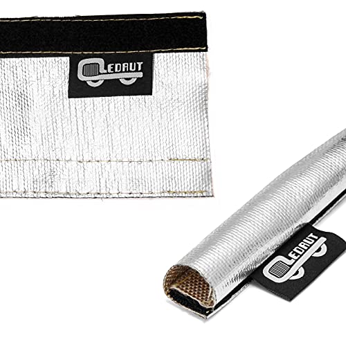 Heat Shroud Aluminized Sleeving Heat Shield Fuel line Wire Heat Sleeve 1" I.D. x 10FT with 20 Pcs 7.8Inch Stainless Steel Cable Metal Zip Ties - size: 1"I.D.x 10FT