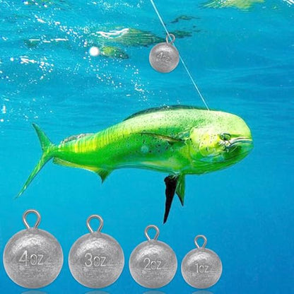 5 Pcs Fishing Round Sinker Cannonball Lead Weights Assortment Egg Drop Bass Weights Saltwater Freshwater Casting 1-5oz - size: 3oz - 5pcs