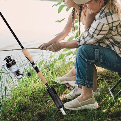 GANAZONO Heavy Duty Fishing Rod Holder Sand Spike Metal Ground Rod Support Stand for Beach and Bank Fishing Single Black Pole Holder