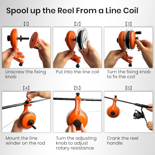 Pristis Fishing Line Winder, Reel Spooler with Unwinding System, Spool Holder with Handhold & Clamps, Anti-Twist Spooling Station, Adjustable Versatile Accessories for Baitcasting and Spinning Reel