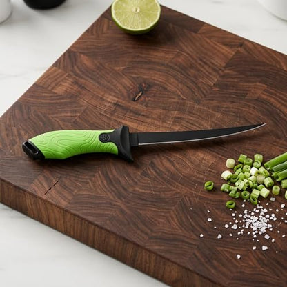 Googan Squad 7 Inch Fishing Fillet Knife with Sharp Stainless Steel Blade and Soft Grip Handle for Cleaning Bass, Walleye, Catfish and Panfish - style: 7" Fillet Knife