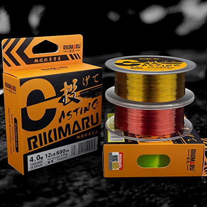 RIKIMARU Premium Monofilament Fishing Line-Strong and Abrasion Resistant Mono Line-Superior Nylon Material Fishing Line - color: Wine Red, size: 660Yds/0.37mm/15LB
