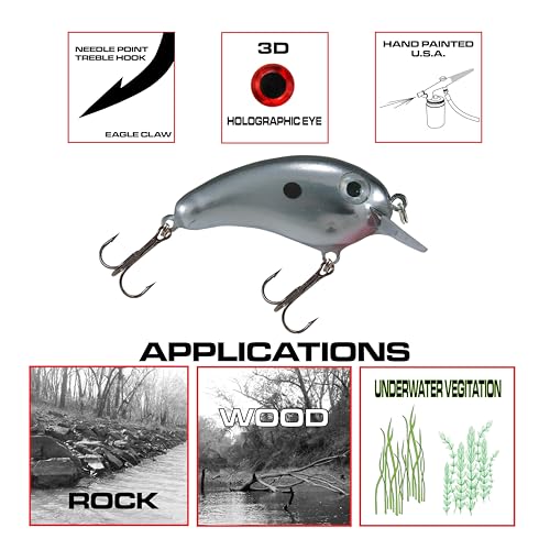 Crappie Magic Crankbait (2 Inch Crappie Lure) Made in the USA - color: Chrome Black