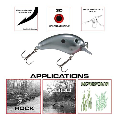 Crappie Magic Crankbait (2 Inch Crappie Lure) Made in the USA - color: Chrome Black