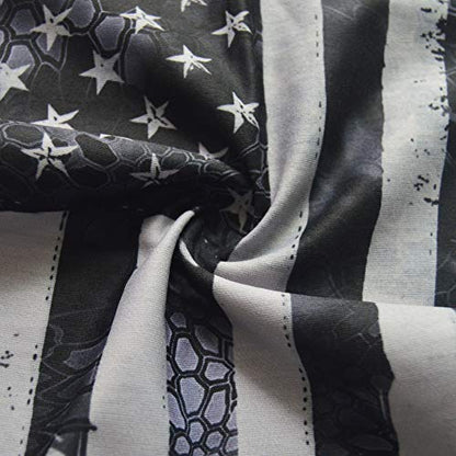 Obacle Bandana Face Mask Neck Gaiter Tube Mask Men Women for Sun Dust Protection - color: Us Flag Black Gray
