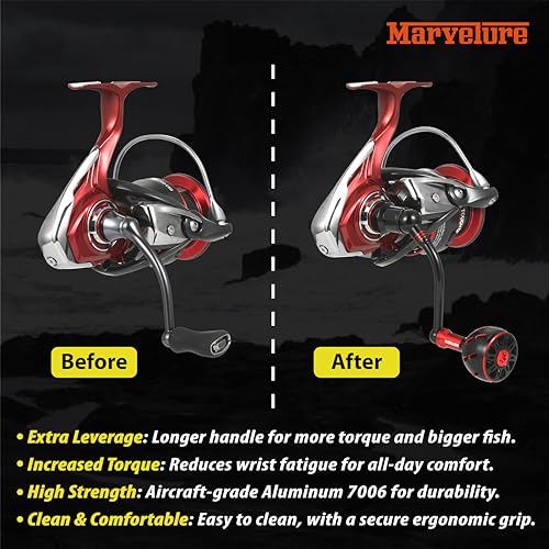 Power Handle Compatible for Daiwa Fuego LT, Ballistic LT, Tatula LT, Exceler LT 1000-4000 Spinning Reel Replacement Handle - size: For Fuego LT / Ballistic LT 1000-4000, style: Elite