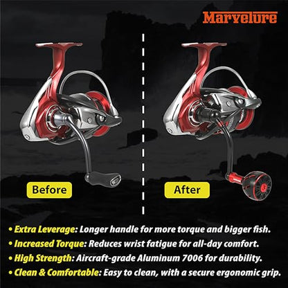 Power Handle Compatible for Daiwa Fuego LT, Ballistic LT, Tatula LT, Exceler LT 1000-4000 Spinning Reel Replacement Handle - size: For Fuego LT / Ballistic LT 1000-4000, style: Elite