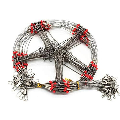 Senyu Wire Trace Leader Rig Stainless Steel 1-5 Arms Fishing Rigs with Snap,High-Strength Fishing Leaders Saltwater-Perch Rigs for Fishing - color: Arm Length 2.7inch, style: 5 Arm Leader
