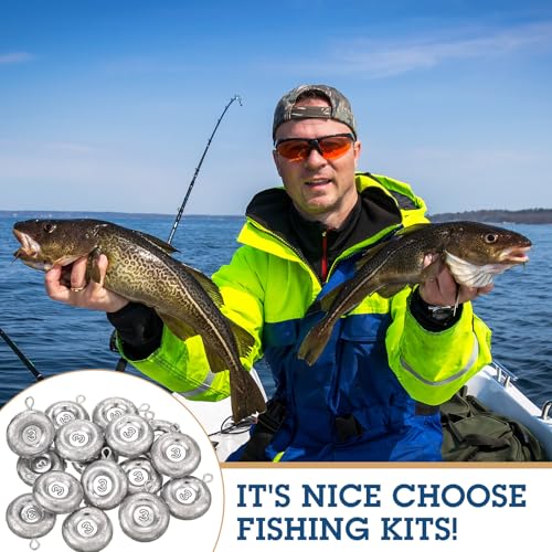 Shimeyao 18 Pieces Disc Sinkers Fishing Weights No Roll Disc Fishing Sinkers Weights for Saltwater Trolling Surf Tackle - size: 3oz