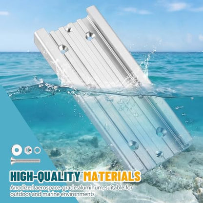 Frienda Aluminum Mounting Track System for Boat Accessories, Fishing Systems Mounting Tracks for Rod Holders, Anodized Aircraft Grade Aluminum