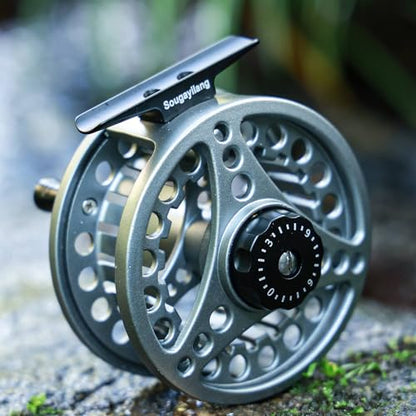 Sougayilang Fly Fishing Reel, Die Cast Aluminum Fly Reel, 5/6, 7/8, Weight Saltwater Fly Reels, 5/6, 7/8, Weight Saltwater Fly Reels - color: Silver, size: 7/8wt