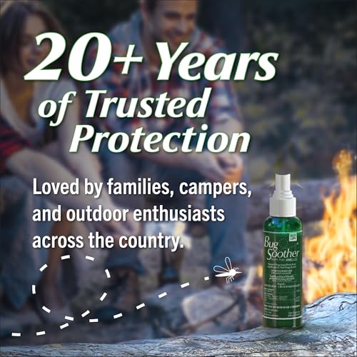 Bug Soother Natural Insect Repellent Spray, DEET-Free 2 oz. (4 Count) | Plant Based | Repels Mosquitos, Gnats & No See'ums | Family Safe | Travel Size - color: 2 Oz Set of 4 + Oz
