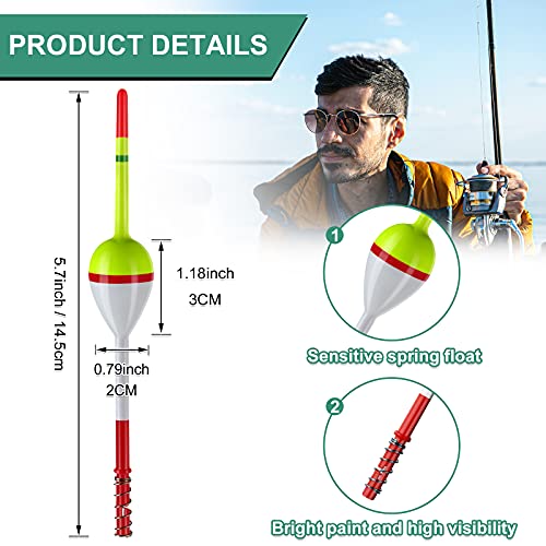 Sumind Fishing Floats Bobbers Balsa Wood Floats Oval Stick Slip Bobbers for Fishing Balsa Floats Crappie Tackle Accessories (20 Pieces)