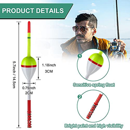 Sumind Fishing Floats Bobbers Balsa Wood Floats Oval Stick Slip Bobbers for Fishing Balsa Floats Crappie Tackle Accessories (20 Pieces)